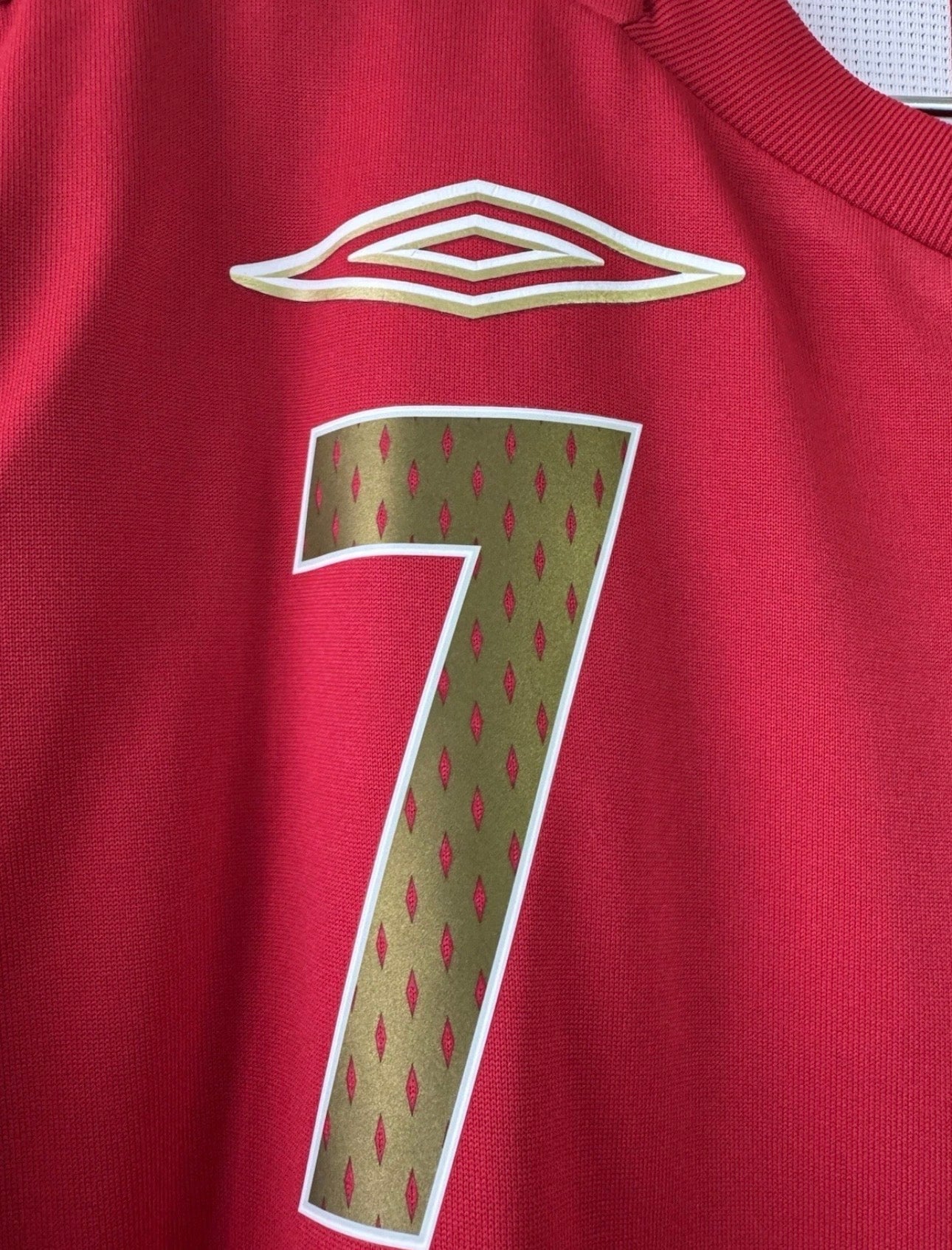 ENGLAND HOME UMBRO SHIRT 06-08 [M] BECKHAM #23 LONG SLEEVE