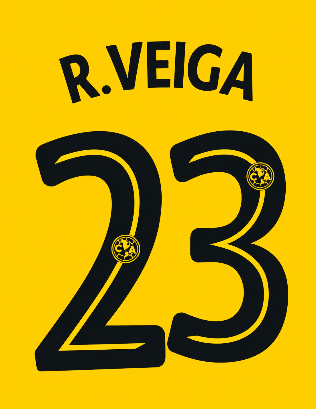 OFFICIAL CLUB AMERICA NAME SET R.VEIGA #23 HOME SHIRT 26/27
