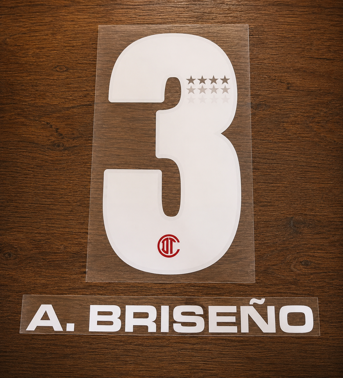 OFFICIAL TOLUCA FC A. BRISEÑO #3 NAME SET FOR HOME SHIRT