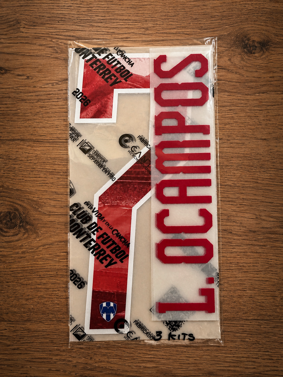 OFFICIAL RAYADOS DE MONTERREY FC LUCAS OCAMPOS #7 NAME SET FOR HOME SHIRT
