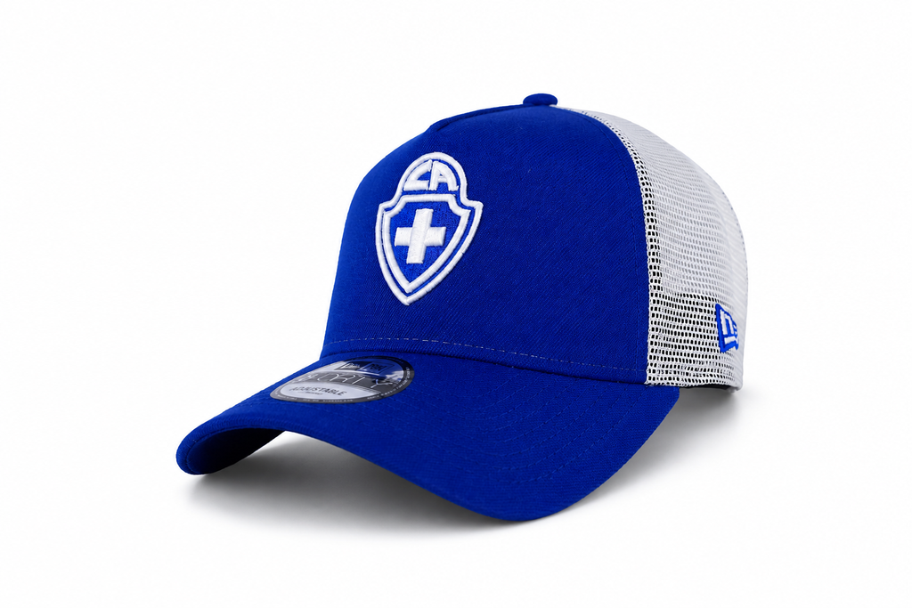 NEW CRUZ AZUL 9FORTY A-FRAME TRUCKER CAP BLUE & WHITE ADJUSTABLE