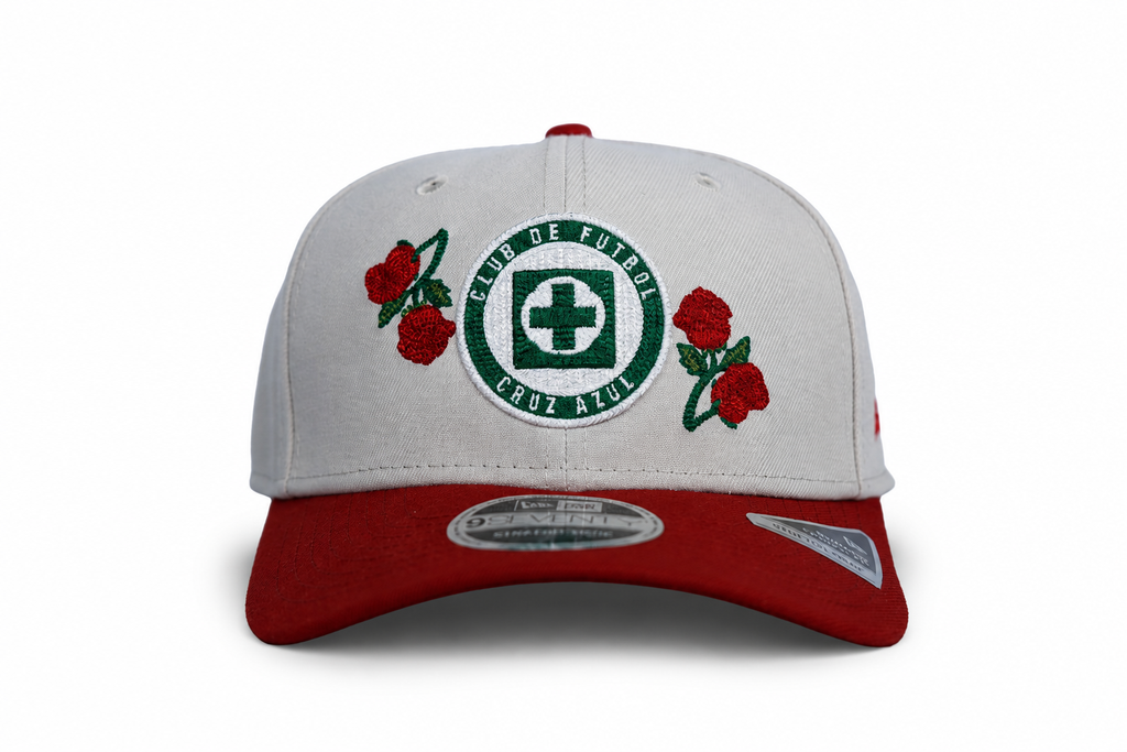 NEW CRUZ AZUL 9SEVENTY ROSES CAP STONE & RED ADJUSTABLE