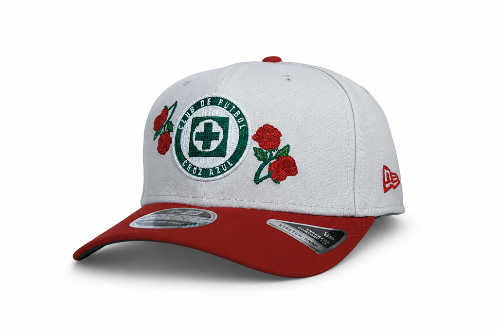 NEW CRUZ AZUL 9SEVENTY ROSES CAP STONE & RED ADJUSTABLE