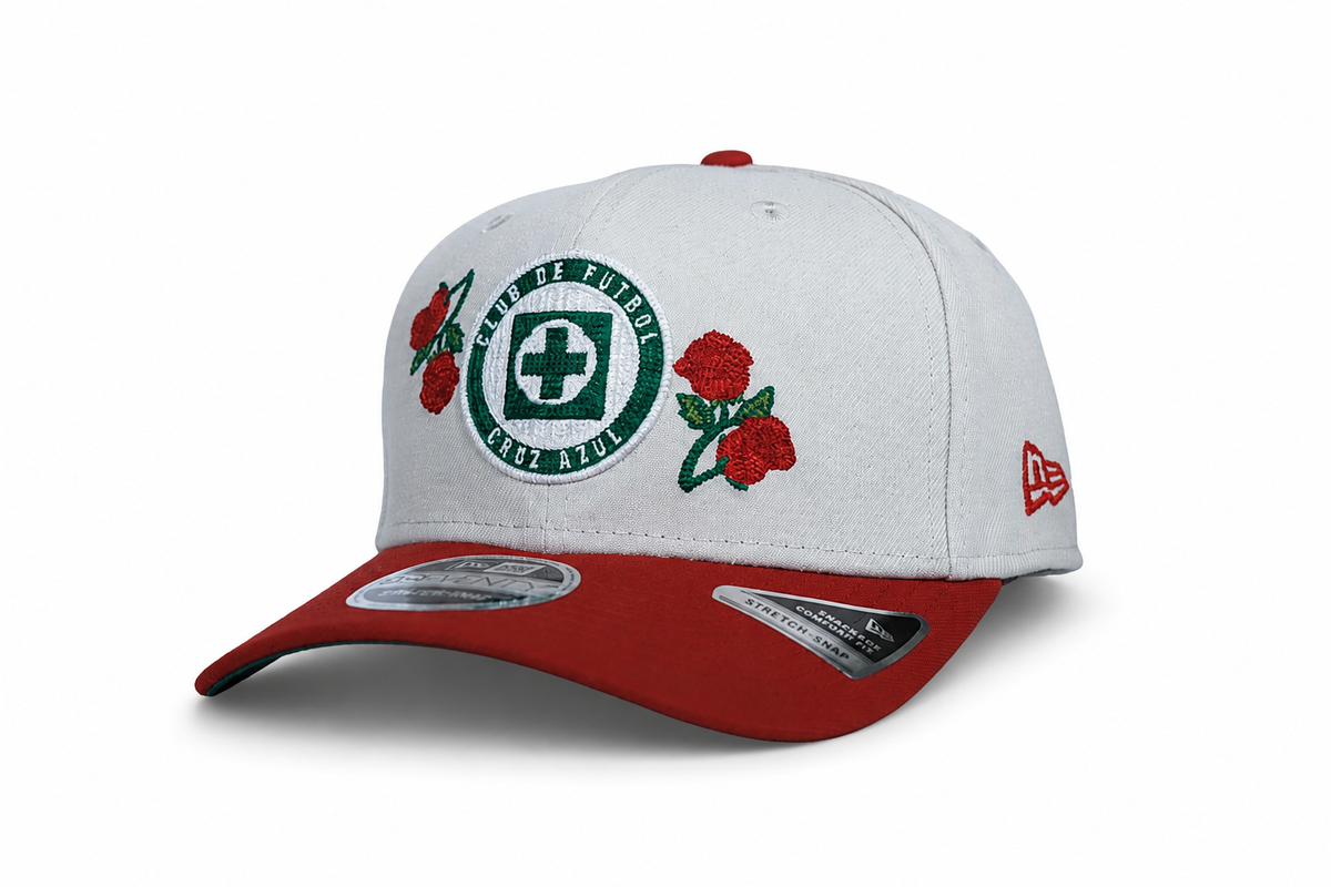 NEW CRUZ AZUL 9SEVENTY ROSES CAP STONE & RED ADJUSTABLE