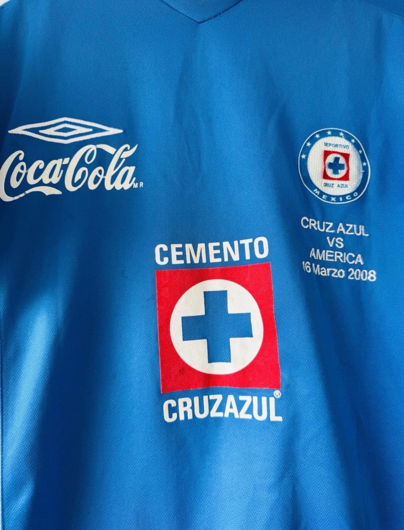 CRUZ AZUL HOME SHIRT 2007-2008 UMBRO [S] LIGA MX FOOTBALL GERARDO TORRADO #6