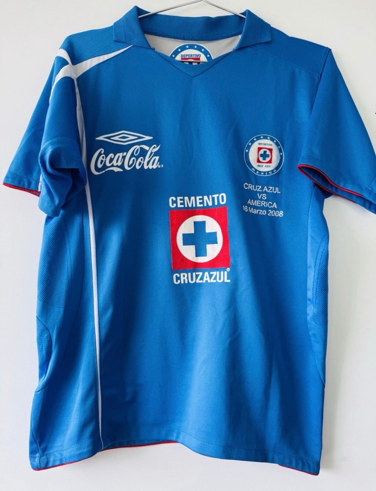 CRUZ AZUL HOME SHIRT 2007-2008 UMBRO [S] LIGA MX FOOTBALL GERARDO TORRADO #6