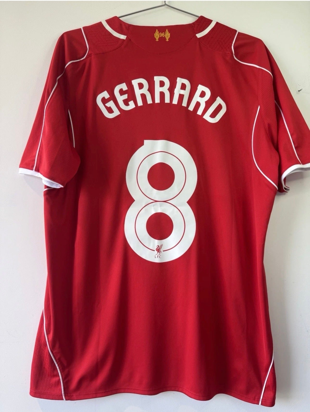 LIVERPOOL HOME SHIRT 14-15 WARRIOR [L] STEVEN GERRARD #8 PREMIER LEAGUE