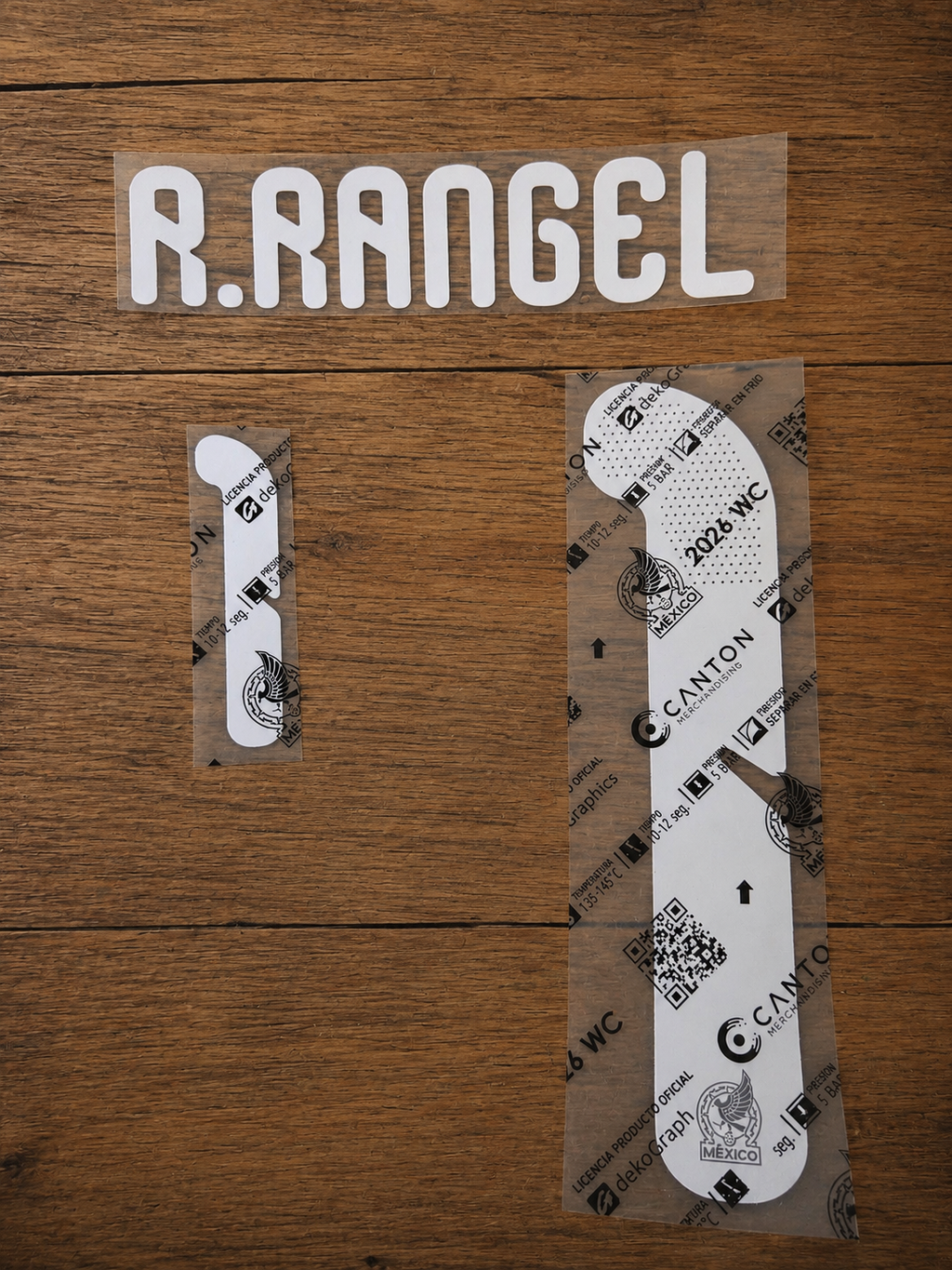 R. RANGEL #1 JUEGO DE NOMBRE Y NÚMERO PARA CAMISETA DE PORTERO ROSA DE MÉXICO