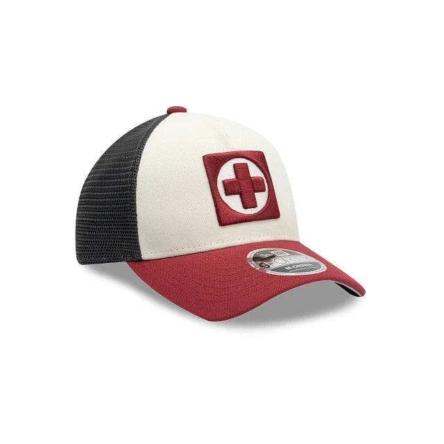 NEW CRUZ AZUL 9FORTY A-FRAME TRUCKER CAP WHITE & RED ADJUSTABLE