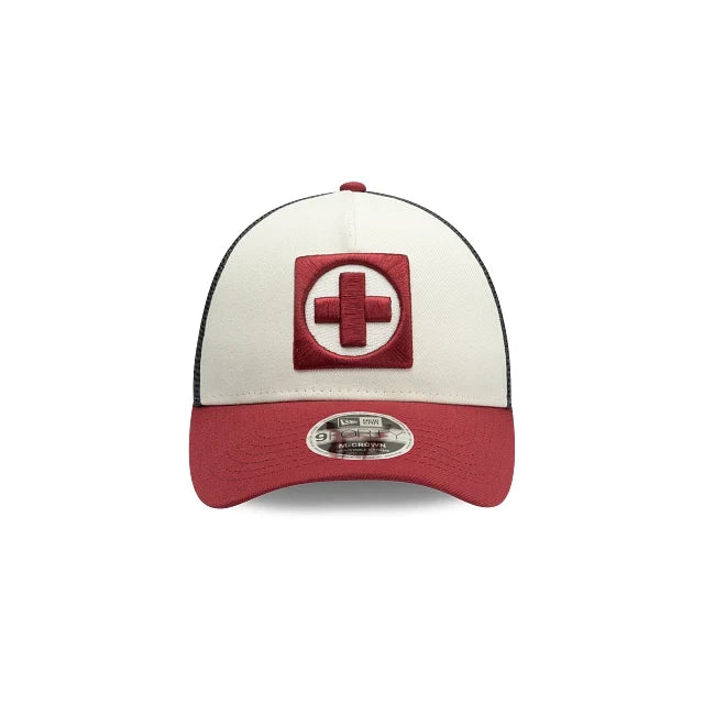NEW CRUZ AZUL 9FORTY A-FRAME TRUCKER CAP WHITE & RED ADJUSTABLE