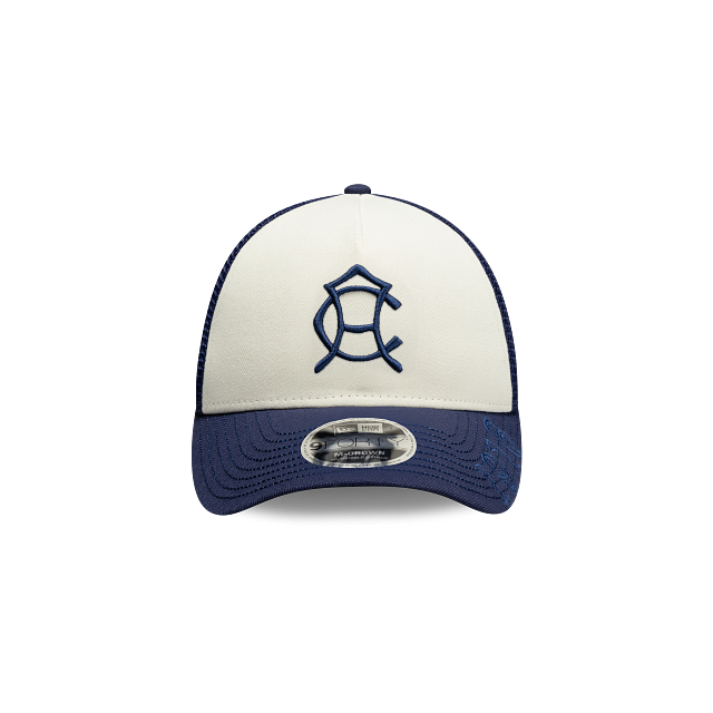 NEW CLUB AMERICA 9FORTY M-CROWN A-FRAME TRUCKER CAP WHITE & NAVY ADJUSTABLE