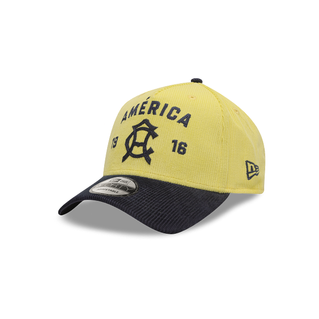 NEW CLUB AMERICA 9FORTY A-FRAME RETRO CORDUROY CAP YELLOW & NAVY ADJUSTABLE
