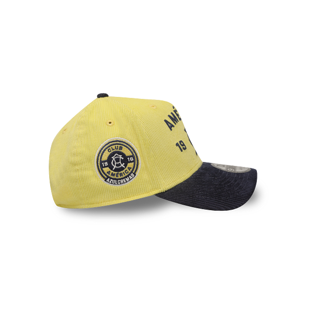 NEW CLUB AMERICA 9FORTY A-FRAME RETRO CORDUROY CAP YELLOW & NAVY ADJUSTABLE