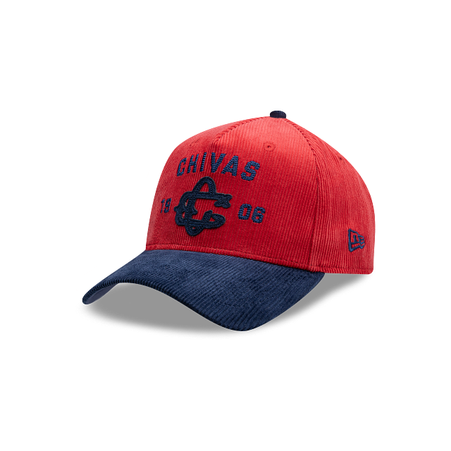 NEW CHIVAS GUADALAJARA 9FORTY A-FRAME RETRO CORDUROY CAP RED & NAVY ADJUSTABLE
