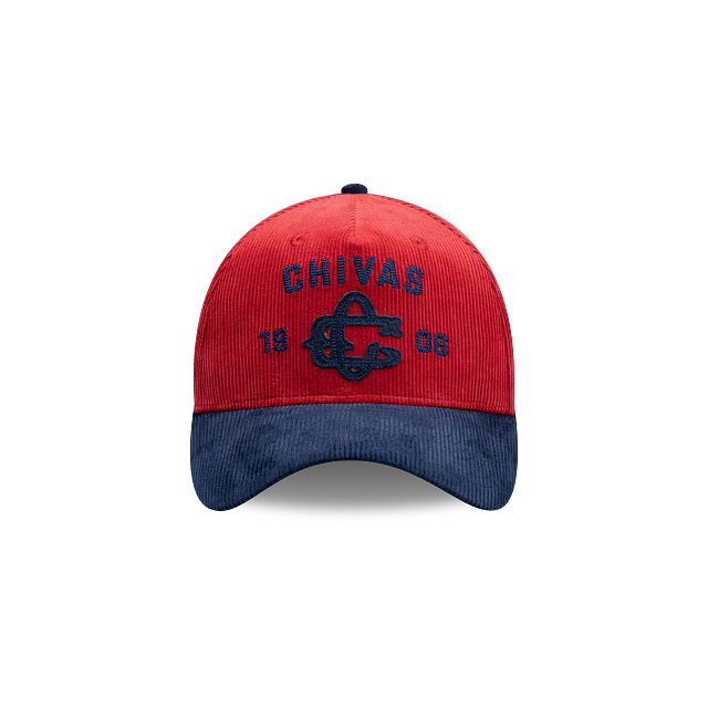 NEW CHIVAS GUADALAJARA 9FORTY A-FRAME RETRO CORDUROY CAP RED & NAVY ADJUSTABLE