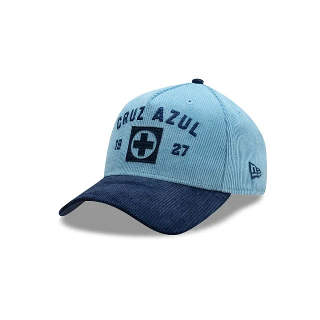 NEW CRUZ AZUL 9FORTY A-FRAME CORDUROY CAP SKY BLUE & NAVY ADJUSTABLE