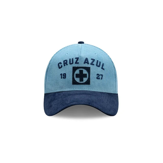 NEW CRUZ AZUL 9FORTY A-FRAME CORDUROY CAP SKY BLUE & NAVY ADJUSTABLE