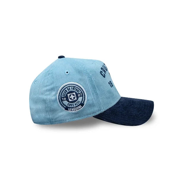 NEW CRUZ AZUL 9FORTY A-FRAME CORDUROY CAP SKY BLUE & NAVY ADJUSTABLE