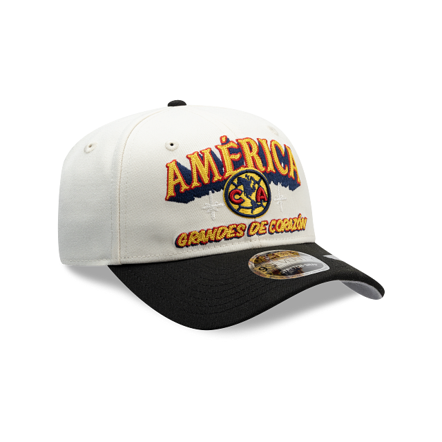 NEW CLUB AMERICA 9SEVENTY WORDMARK CAP WHITE & BLACK ADJUSTABLE