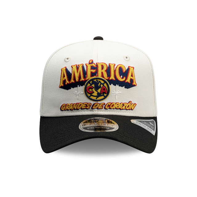 NEW CLUB AMERICA 9SEVENTY WORDMARK CAP WHITE & BLACK ADJUSTABLE