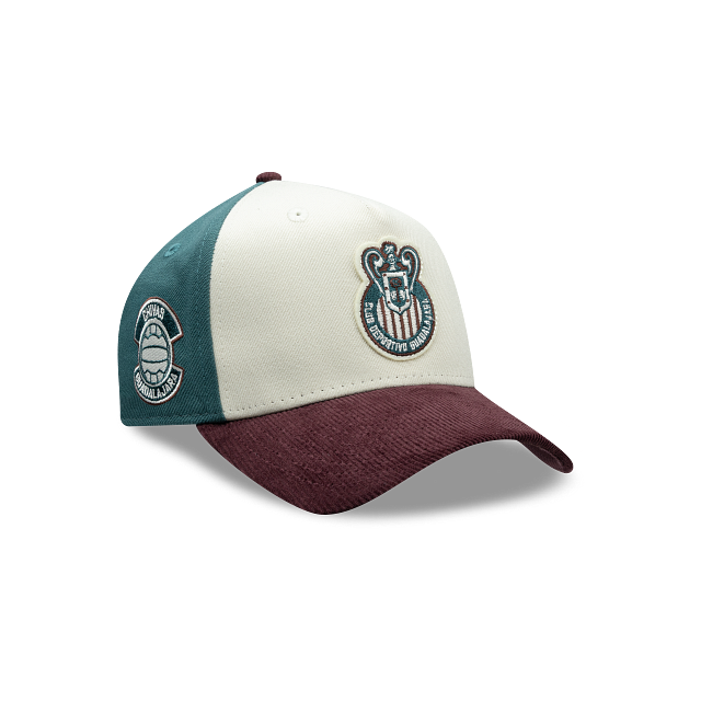 NEW CHIVAS GUADALAJARA 9FORTY A-FRAME RETRO CORDUROY VISOR CAP GREEN, WHITE & MAROON ADJUSTABLE