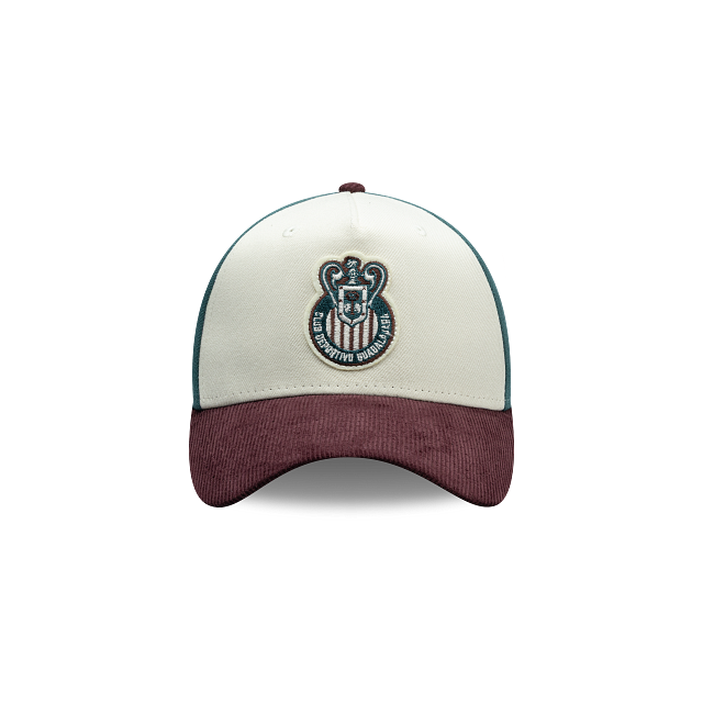 NEW CHIVAS GUADALAJARA 9FORTY A-FRAME RETRO CORDUROY VISOR CAP GREEN, WHITE & MAROON ADJUSTABLE