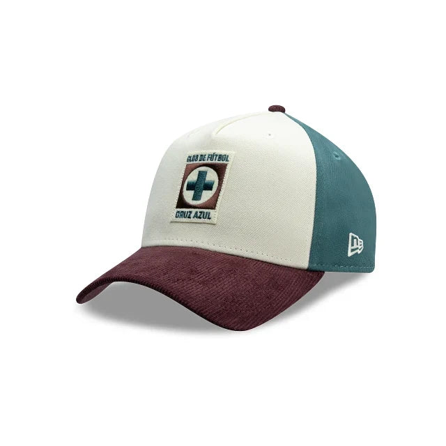 NEW CRUZ AZUL 9FORTY A-FRAME RETRO PATCH CAP WHITE & MAROON ADJUSTABLE