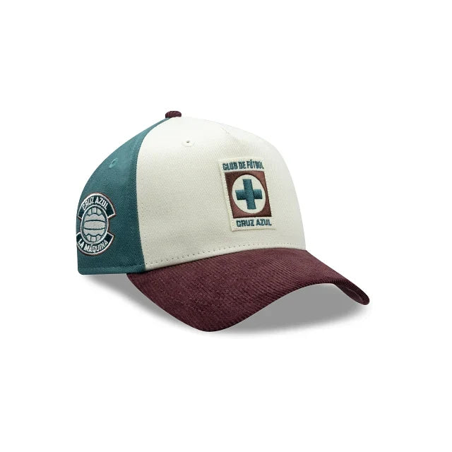 NEW CRUZ AZUL 9FORTY A-FRAME RETRO PATCH CAP WHITE & MAROON ADJUSTABLE