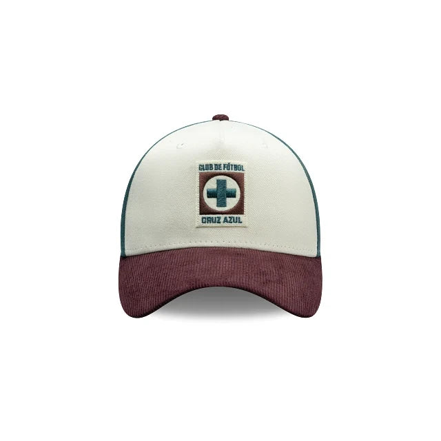 NEW CRUZ AZUL 9FORTY A-FRAME RETRO PATCH CAP WHITE & MAROON ADJUSTABLE