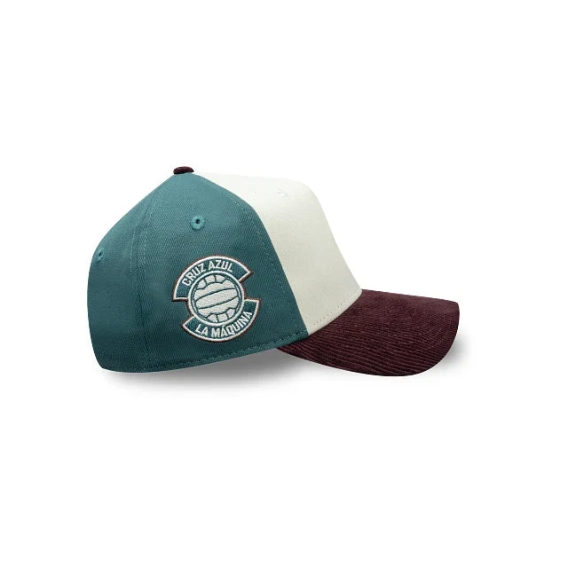NEW CRUZ AZUL 9FORTY A-FRAME RETRO PATCH CAP WHITE & MAROON ADJUSTABLE