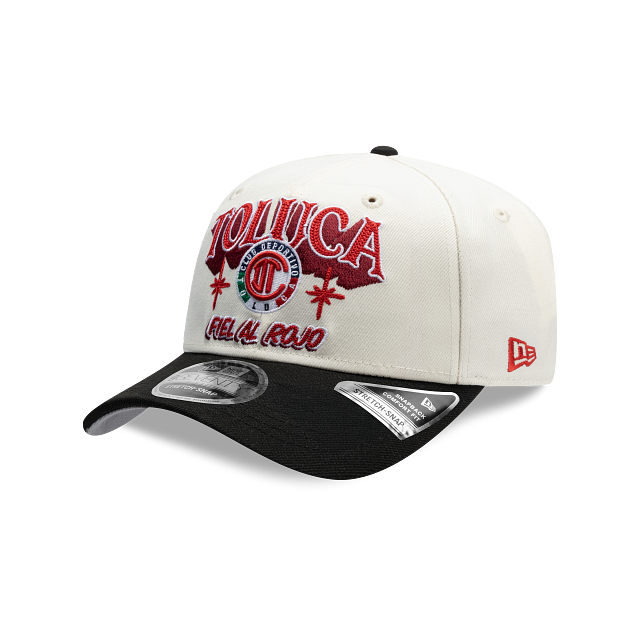 NEW TOLUCA FC 9SEVENTY WORDMARK CAP WHITE & BLACK ADJUSTABLE