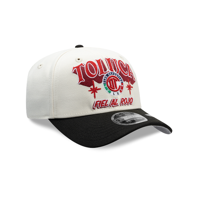 NEW TOLUCA FC 9SEVENTY WORDMARK CAP WHITE & BLACK ADJUSTABLE