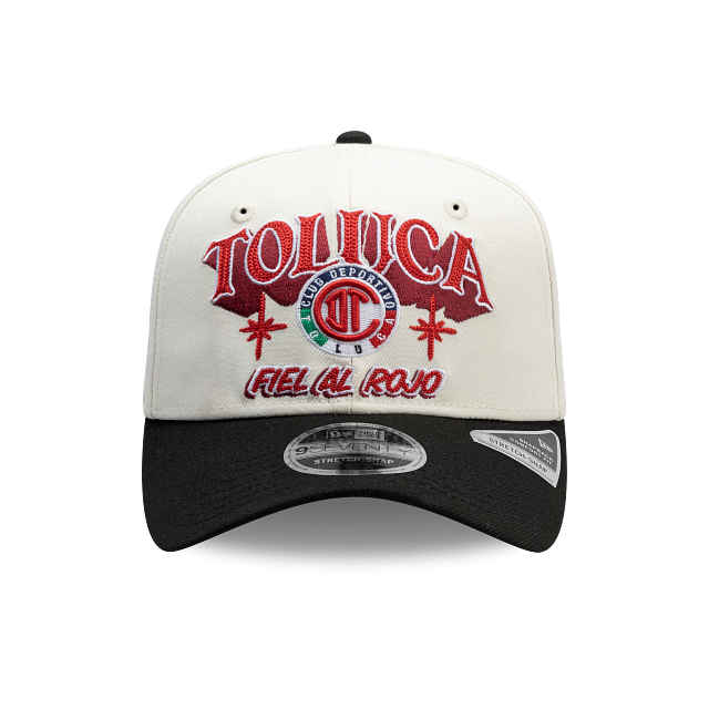 NEW TOLUCA FC 9SEVENTY WORDMARK CAP WHITE & BLACK ADJUSTABLE