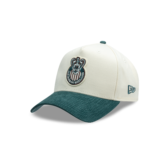 NEW CHIVAS GUADALAJARA 9FORTY A-FRAME RETRO CORDUROY VISOR CAP WHITE & GREEN ADJUSTABLE