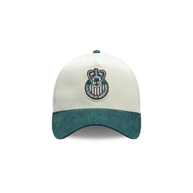NEW CHIVAS GUADALAJARA 9FORTY A-FRAME RETRO CORDUROY VISOR CAP WHITE & GREEN ADJUSTABLE