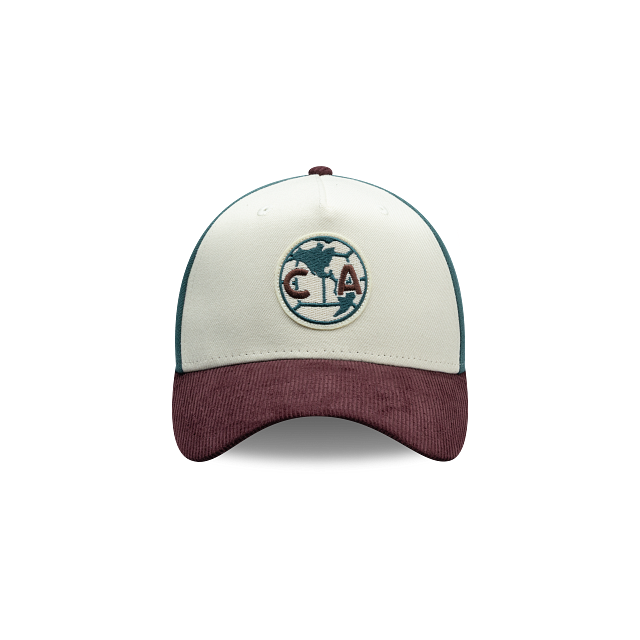 NEW CLUB AMERICA 9FORTY A-FRAME RETRO CORDUROY VISOR CAP GREEN, WHITE & MAROON ADJUSTABLE