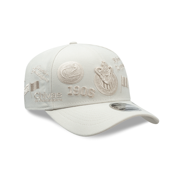 NEW CHIVAS GUADALAJARA 9SEVENTY ALL OVER LOGO CAP WHITE ADJUSTABLE