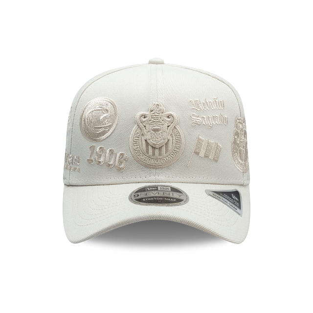NEW CHIVAS GUADALAJARA 9SEVENTY ALL OVER LOGO CAP WHITE ADJUSTABLE