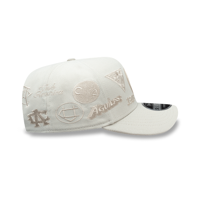 NEW CLUB AMERICA 9SEVENTY ALL OVER LOGO CAP WHITE ADJUSTABLE