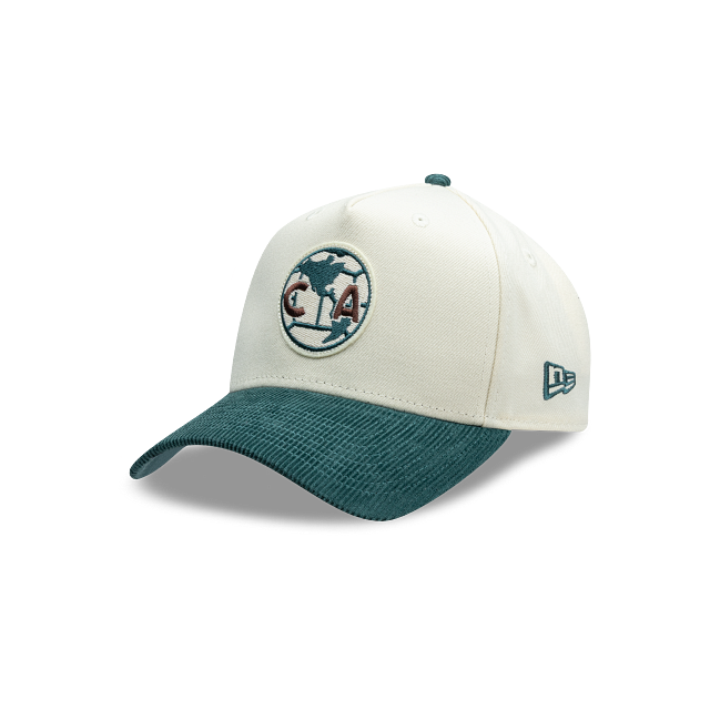 NEW CLUB AMERICA 9FORTY A-FRAME RETRO CORDUROY VISOR CAP WHITE & GREEN ADJUSTABLE