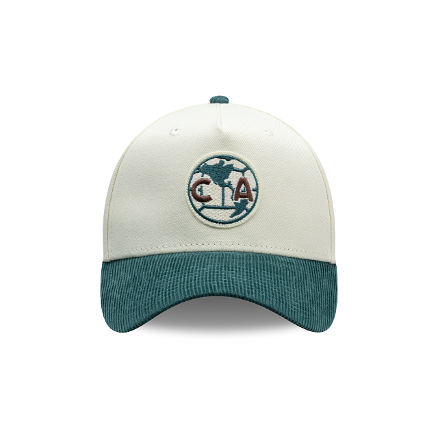 NEW CLUB AMERICA 9FORTY A-FRAME RETRO CORDUROY VISOR CAP WHITE & GREEN ADJUSTABLE