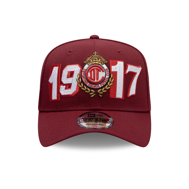 NEW TOLUCA FC 9SEVENTY 1917 FRONT PRINT CAP RED ADJUSTABLE