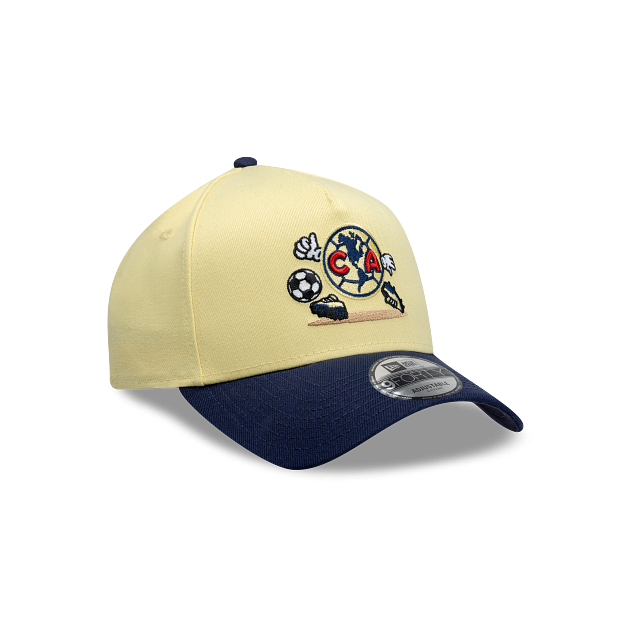 NEW CLUB AMERICA 9FORTY A-FRAME CARTOON CAP YELLOW & NAVY ADJUSTABLE