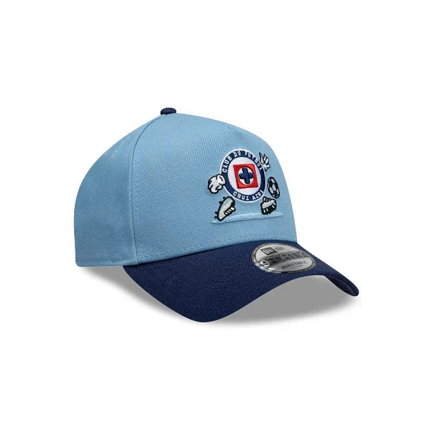 NEW CRUZ AZUL 9FORTY A-FRAME CARTOON CAP SKY BLUE & NAVY ADJUSTABLE