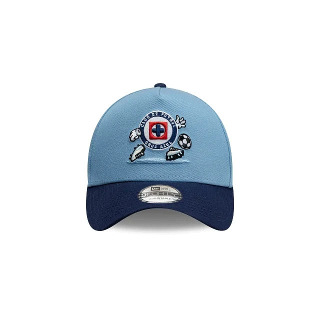NEW CRUZ AZUL 9FORTY A-FRAME CARTOON CAP SKY BLUE & NAVY ADJUSTABLE