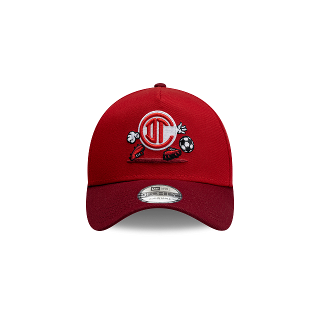 NEW TOLUCA FC 9FORTY A-FRAME CARTOON CAP RED & MAROON ADJUSTABLE