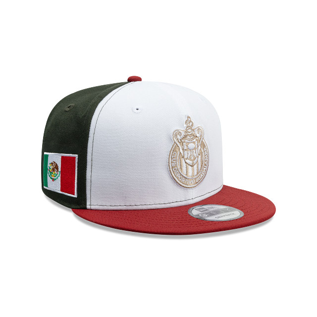 NEW CHIVAS GUADALAJARA 9FIFTY TRICOLOR CAP WHITE ADJUSTABLE