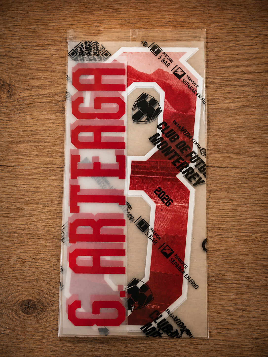 OFFICIAL RAYADOS DE MONTERREY FC ARTEAGA #3 NAME SET FOR HOME SHIRT