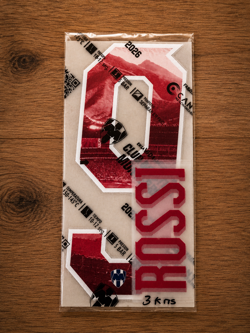 OFFICIAL RAYADOS DE MONTERREY FC ROSSI #9 NAME SET FOR HOME SHIRT