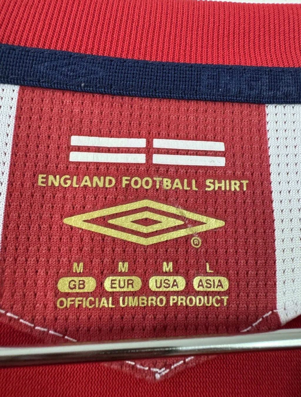 ENGLAND HOME UMBRO SHIRT 06-08 [M] BECKHAM #23 LONG SLEEVE